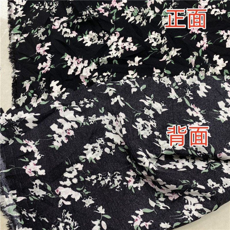 新款小花印染化纤面料做饰品夏季服装女衬衫裙子装饰背景不透布料 - 图2