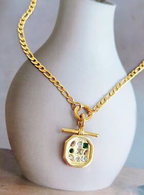 不褪色波罗的海彩钻法式小众素链