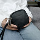 Leather double zipper storage bag short wallet as waist bag