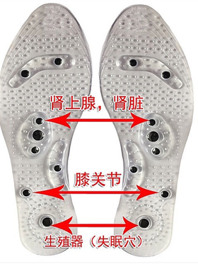 磁疗按摩鞋垫磁石透明垫疗剪裁磁鞋垫男女透气运动按摩鞋垫清库存