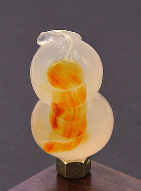 天然玛瑙俏色精雕如意葫芦挂坠男女士小孩百搭招财吊坠钥匙扣配饰