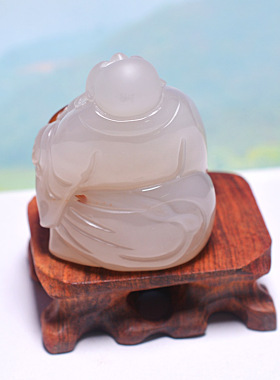 天然玛瑙小摆如意弥勒佛新品促销