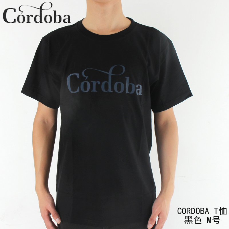 Cordoba T恤短袖男女款圆领宽松休闲上衣黑色夏装修身宽松夏季 - 图1