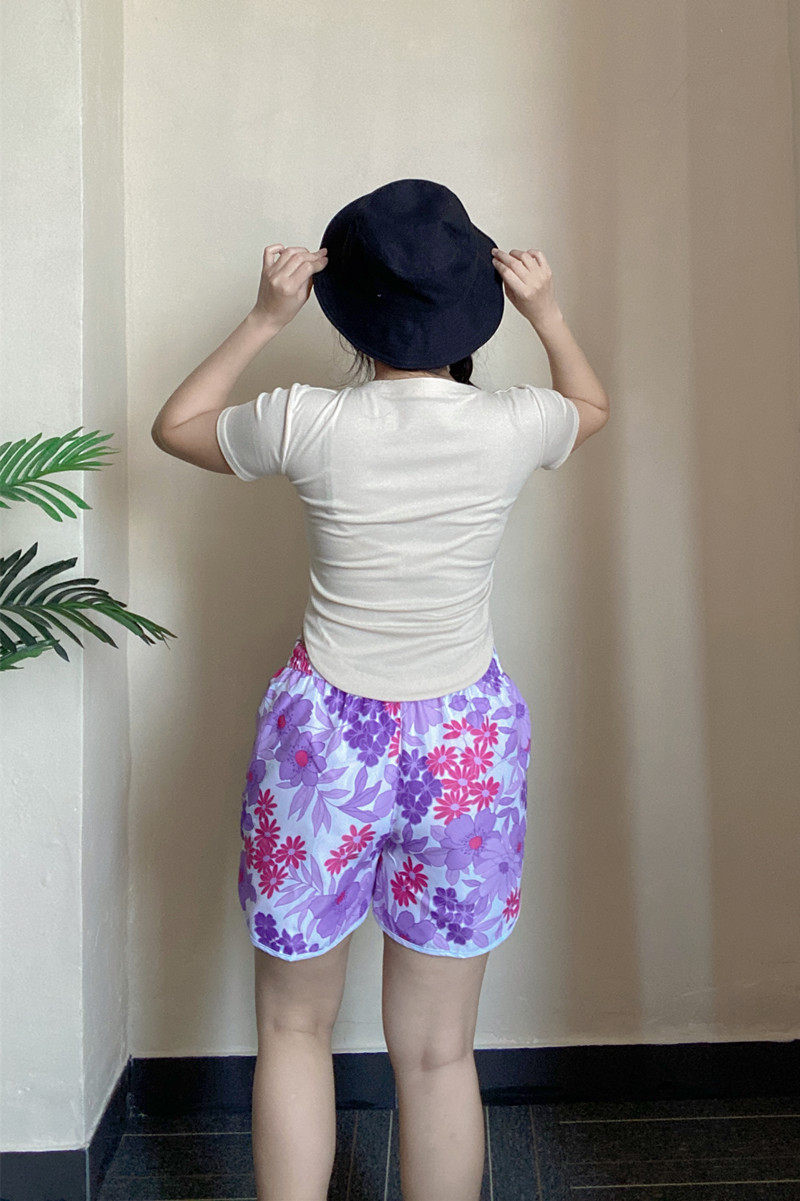 水上乐园短裤女加大码胖mm水世界沙滩裤宽松花裤衩休闲速干防尴尬