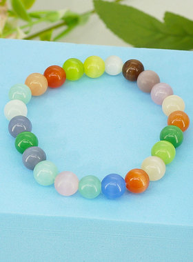 七彩色水晶猫眼石男女摆摊义乌