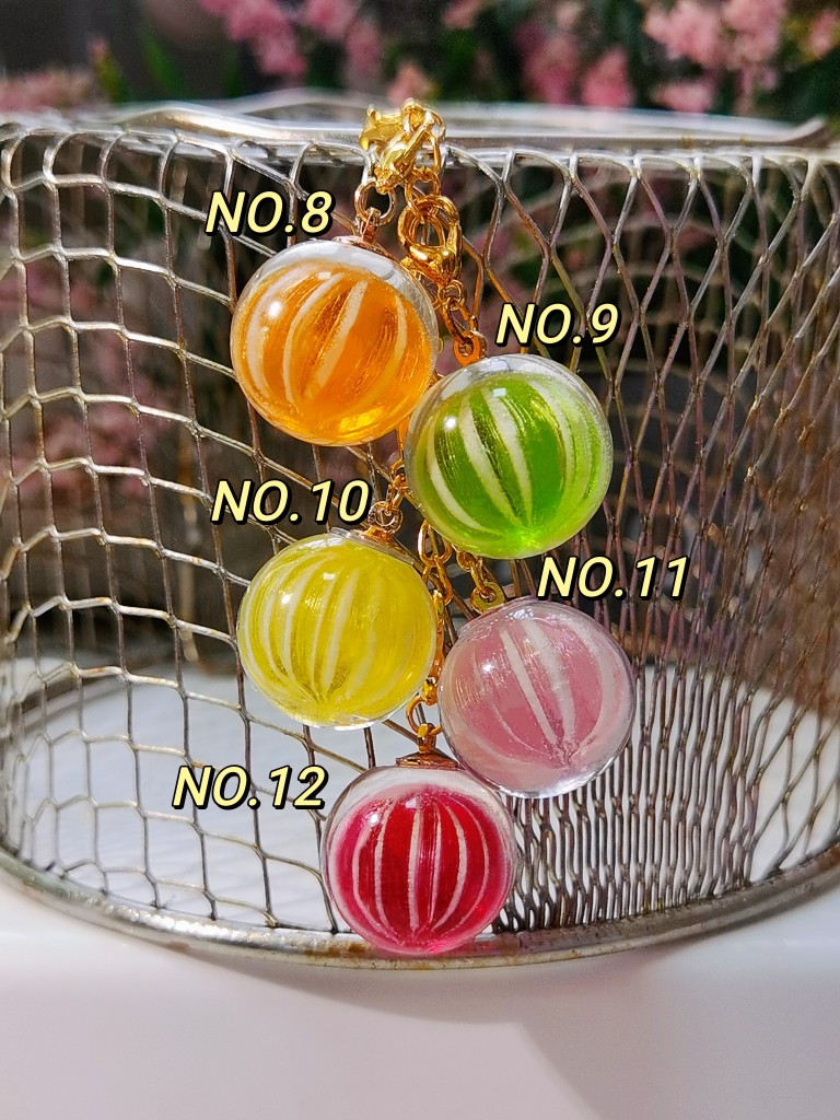 日本糖果屋同款糖球包包挂件彩鞠手机链酸奶球蓝莓球拉链扣钥匙链-图0