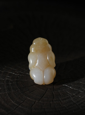 和田玉白玉生肖兔吊坠带证书