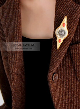 AnnieJewelry罗马人像钱币胸针