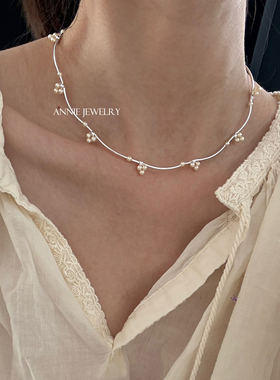 AnnieJewelry波浪珍珠小花项链