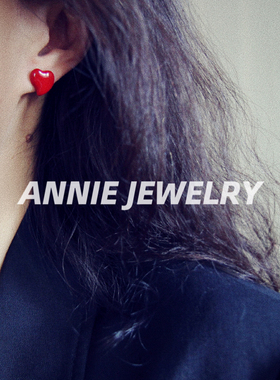 红色爱心项链耳钉AnnieJewelry