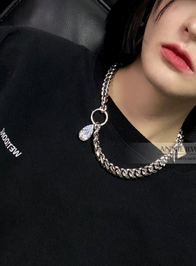 AnnieJewelry古巴链水滴坠项链