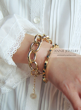 AnnieJewelry彩色珐琅六边形手镯