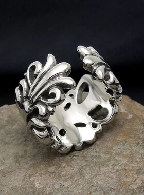 不掉色十字架钛钢开口戒指男女潮