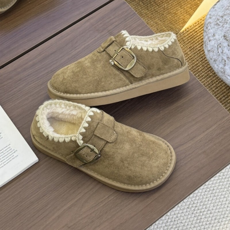 复古厚底加绒勃肯单鞋女外穿棉鞋2025冬新款保暖一脚蹬平底雪地靴,淘宝优惠券,粉丝福利购,淘宝优惠卷