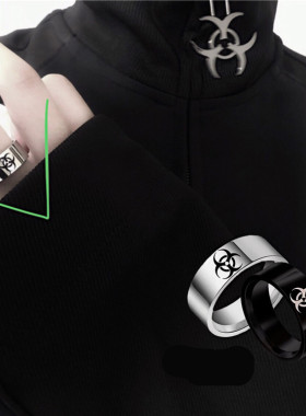 戒指街头风指环乐贝尚不锈钢嘻哈