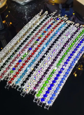 时尚高级感水晶手镯手链全铜百搭