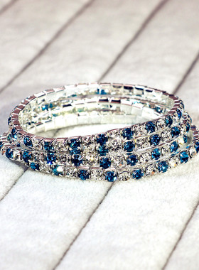 韩版时尚925银满钻白超闪亮水钻