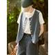 Gujia literary round neck cotton and linen casual vest buttoned stacked sleeveless jacket for women 2026 spring new style