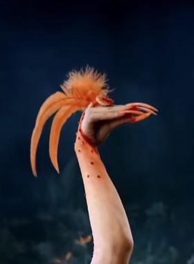 凤鸣朝阳男女羽毛舞蹈戒指橘红色