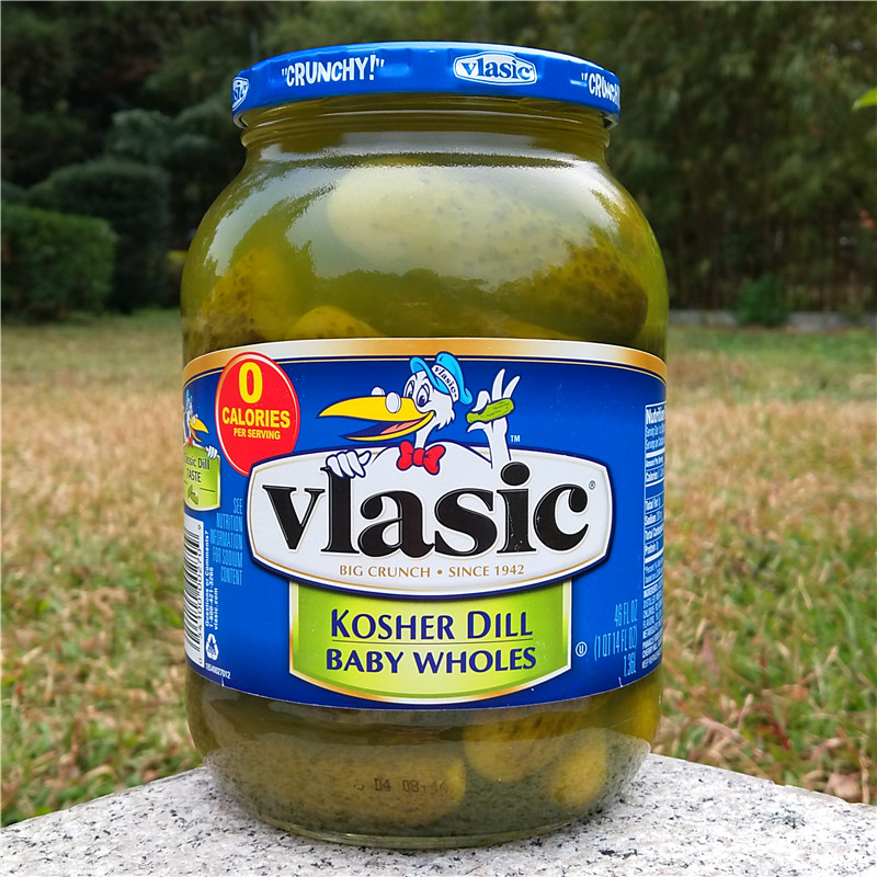 美国犹太醋腌青瓜黄瓜条酸爽即食罐头西餐冷菜VLASIC KOSHER DILL-图0