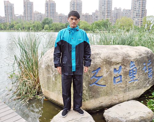 成人加厚双层雨衣户外徒步骑士防暴雨裤男女时尚徒步施工分体套装 - 图1