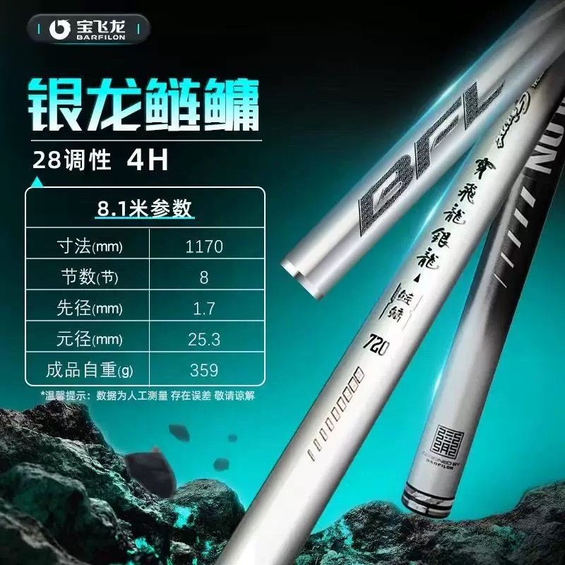 宝飞龙银龙鲢鳙版7.2米鱼竿超轻超硬日本进口碳素鲢鳙巨物大物杆,淘宝优惠券,粉丝福利购,淘宝优惠卷