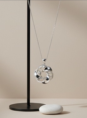 challan原创设计纯银吊坠 螺旋状设计女式项链