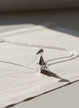 原创设计纯银女生项链小鸟造型小众设计项链孤独感主题设计纪念日