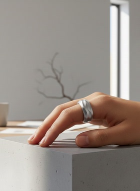 【流光溢彩】原创流体波纹设计戒指 | 潮酷男女情侣对戒