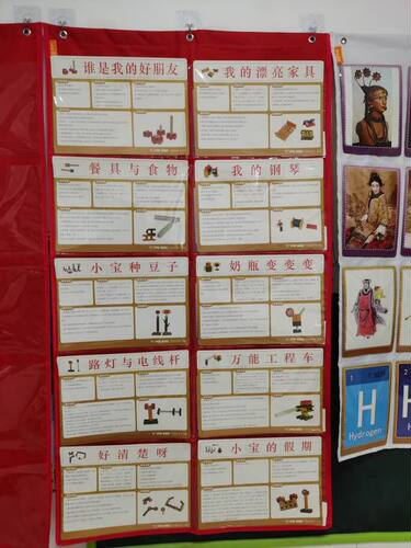 定制10格A4大字诘收纳袋宝宝识字卡插袋透明图书收纳挂袋墙壁挂袋 - 图3