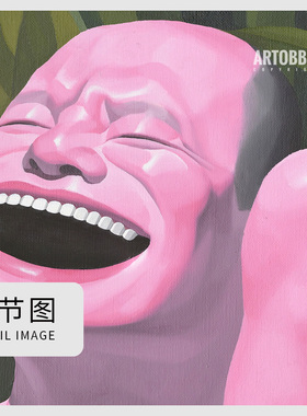 岳敏君微笑主义超大尺寸原作复刻高清加厚实木纯棉油画布制无框画