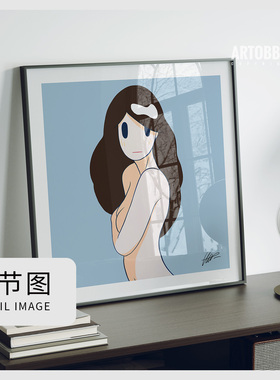 天野健艺术版画女生卧室潮流挂画小众日式卡通装饰画Takeru Amano