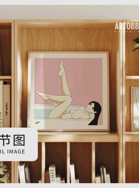 潮流艺术装饰画小众客厅卧室书房高清少女挂画Takeru Amano天野健
