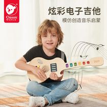 Available to race children male and female students beginners electronic wood guitar toy instruments Ukli Lie