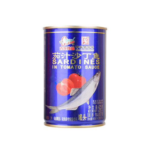 古龙食品茄汁沙丁鱼罐头酸甜拌饭熟食即食番茄鱼海鲜批发425g - 图1