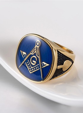 光明会全视之眼钛钢男士戒指