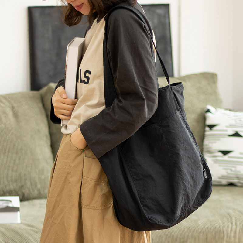 sobag日系百搭防水尼龙休闲白色托特包女拉链通勤大容量单肩布包,淘宝优惠券,粉丝福利购,淘宝优惠卷