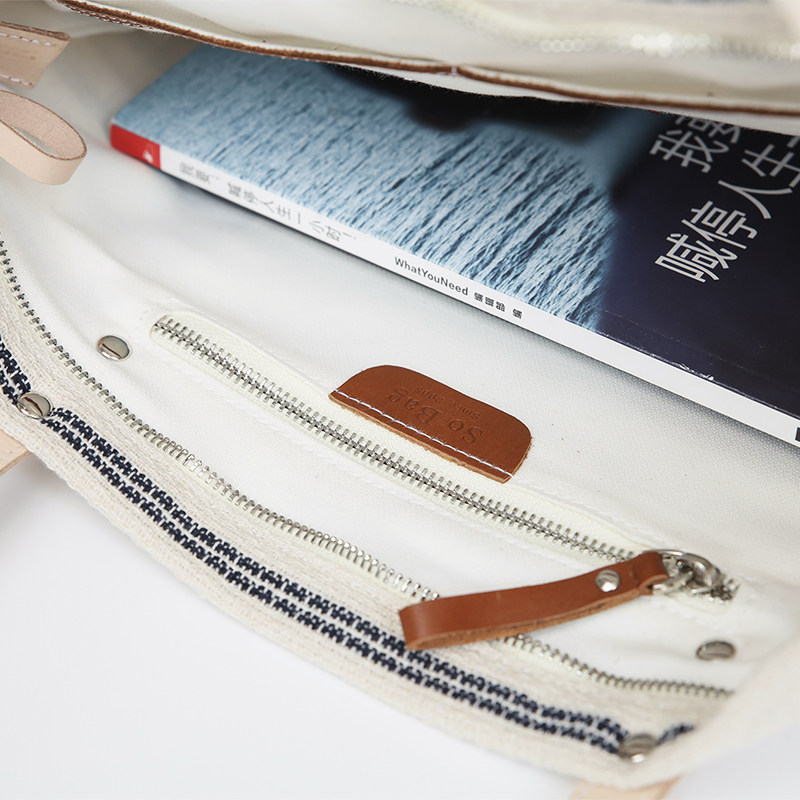 sobag文艺原宿棉麻条纹大包包chic日系帆布包女森系单肩ins托特包,淘宝优惠券,粉丝福利购,淘宝优惠卷