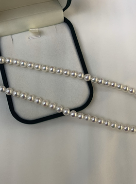 淡水珍珠项链6-7mm正圆无瑕极光天然珍珠纯银扣媲美“天女”