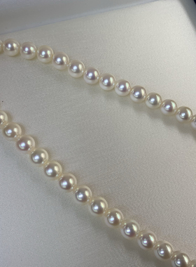 母亲节特惠日本大证8-8.5mmakoya项链正圆高亮光泽无调色海水珍珠