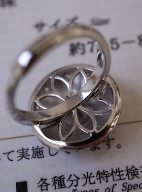 进口工艺游乐园系列S925纯银珍珠戒指配件空托活口圈