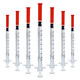 0.5 Scale Pet insulin syringe 0.3cc milliliter cats, dogs, little white rats to treat diabetic syringe injection