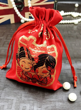 珠宝首饰袋束口新年福袋春节婚宴喜糖袋 印花刺绣礼品盒厂家直销