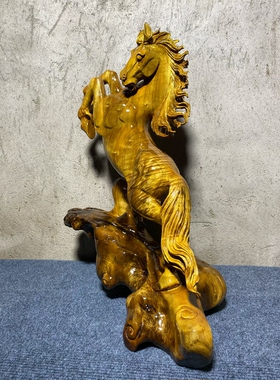金丝楠木摆件根雕木雕天然随形手工雕刻办公室客厅茶室装饰根雕马