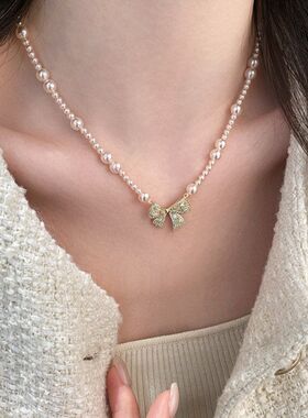 锁骨女高级感时尚项饰蝴蝶结轻