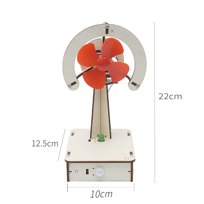 人体智能感应摇头风扇高初中电子科学实验科技制作器材料创客教育 - 图0