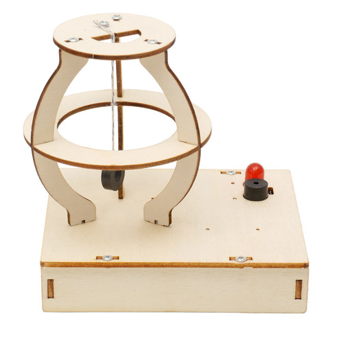 新款木质地震报警仪器科技制作小发明自制感应模型 diy预警器教具 - 图2