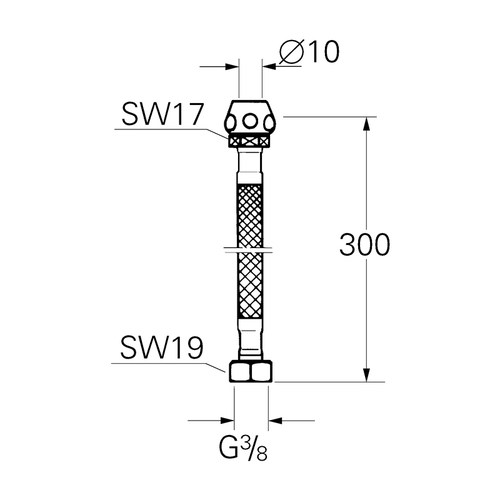 GROHE/高仪水龙头软管欧标进水管 3分外丝转3分内丝延长软管-图2