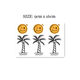 Flower-Armed Girl TATTOO QUEEN S88 Coconut Tree Yellow Smiley Ankle Tattoo Stickers 3 pcs per sheet