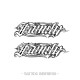Tattoo Queen D50 herbal juice tattoo stickers Gothic style dark floral letters family family English